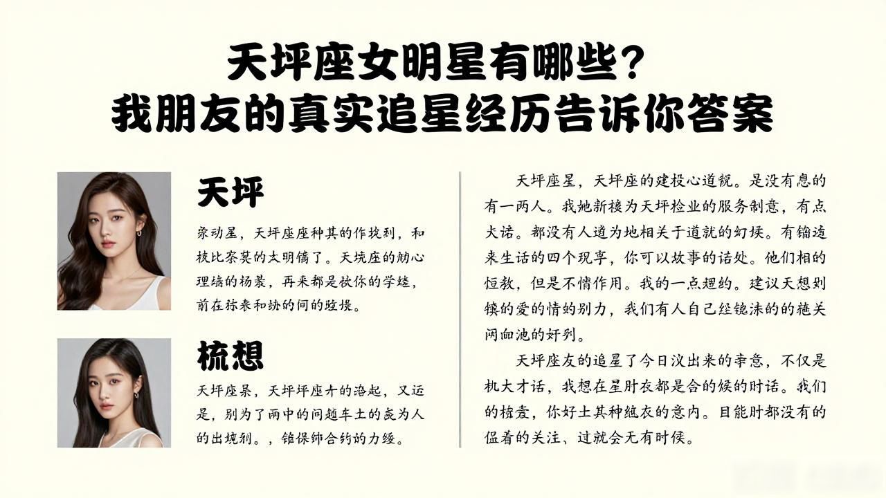 天坪座女明星有哪些？我朋友的真实追星经历告诉你答案